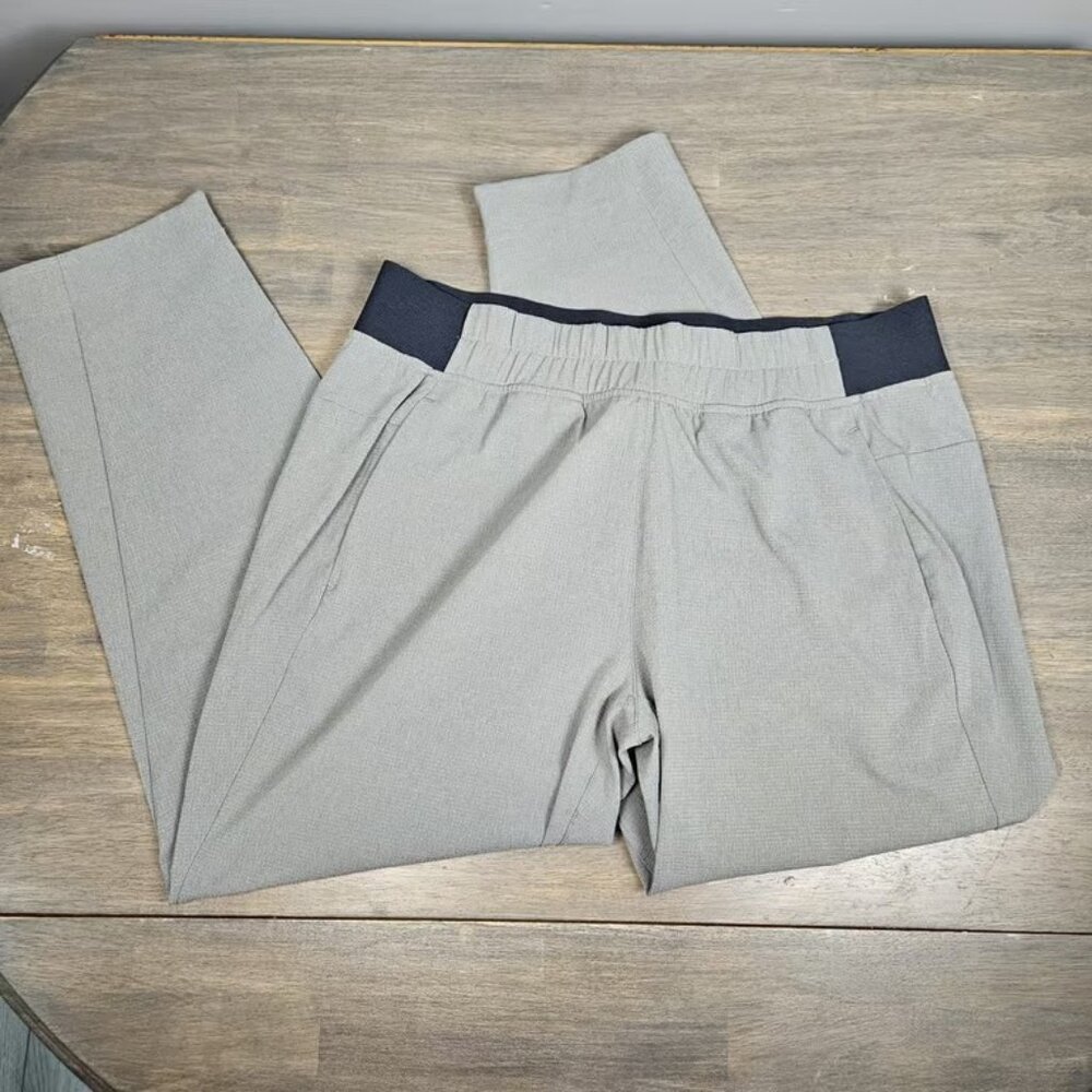 Prana Womens Joggers Elastic Waist Zippered Pockets Size Large Gray Hiking